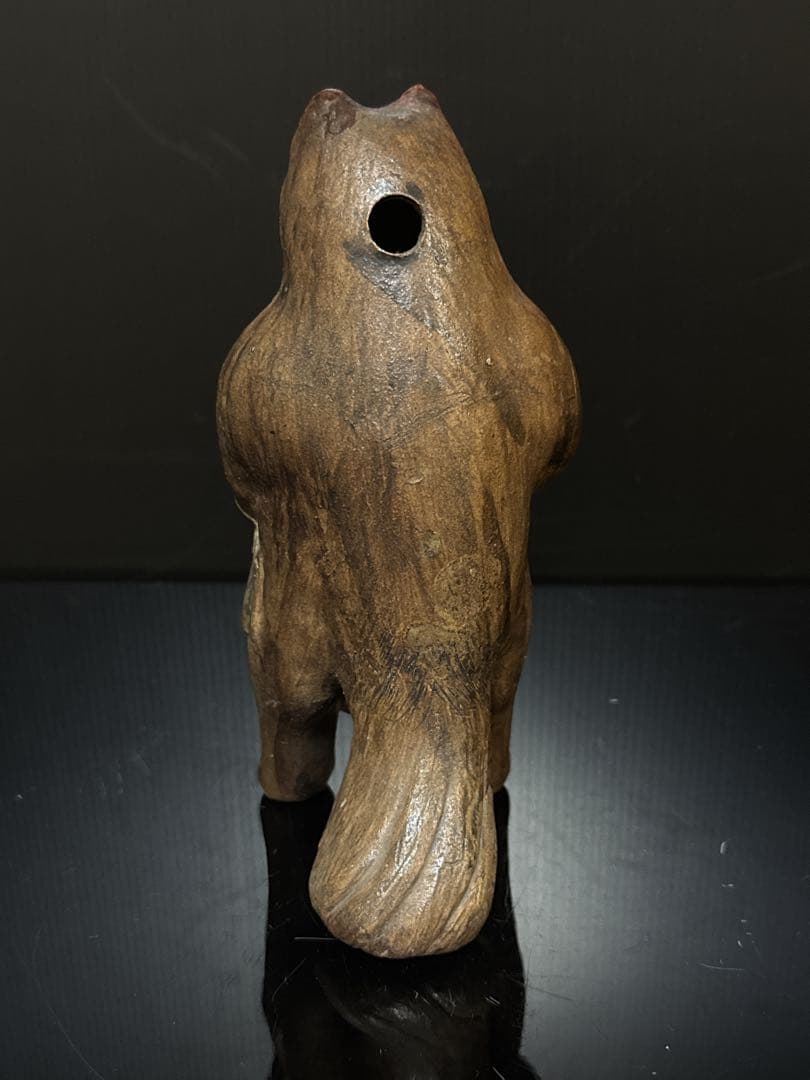 極珍 幕末〜明治期 初期狸 信楽焼 三点立 目透 狸 置物 - メルカリ