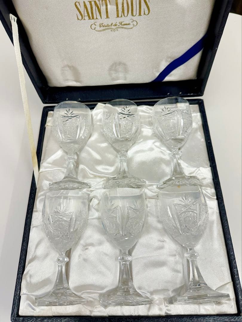 SAINT LOUIS クリスタルガラス グラス 6個セット アンティーク SAINT LOUIS クリスタルガラス グラス 6個セット アンティーク
