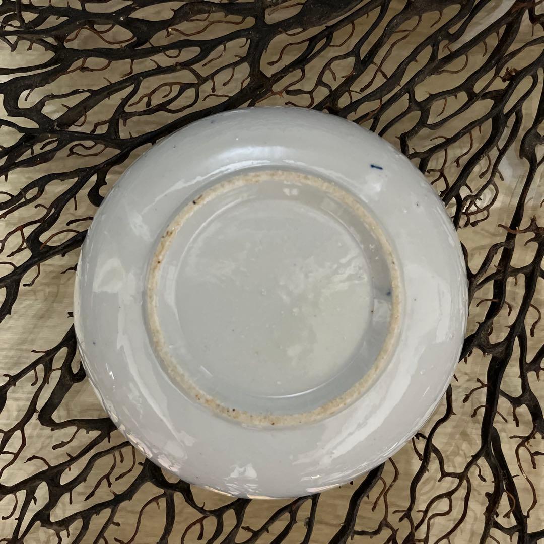 骨董 古伊万里 図変わり印判 超希少図案 動物園 著書掲載同手品 小皿 1