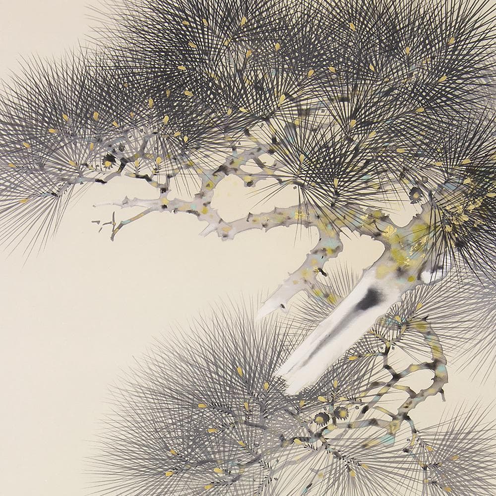 軸 日本画 太田龍一「松鯉」共箱