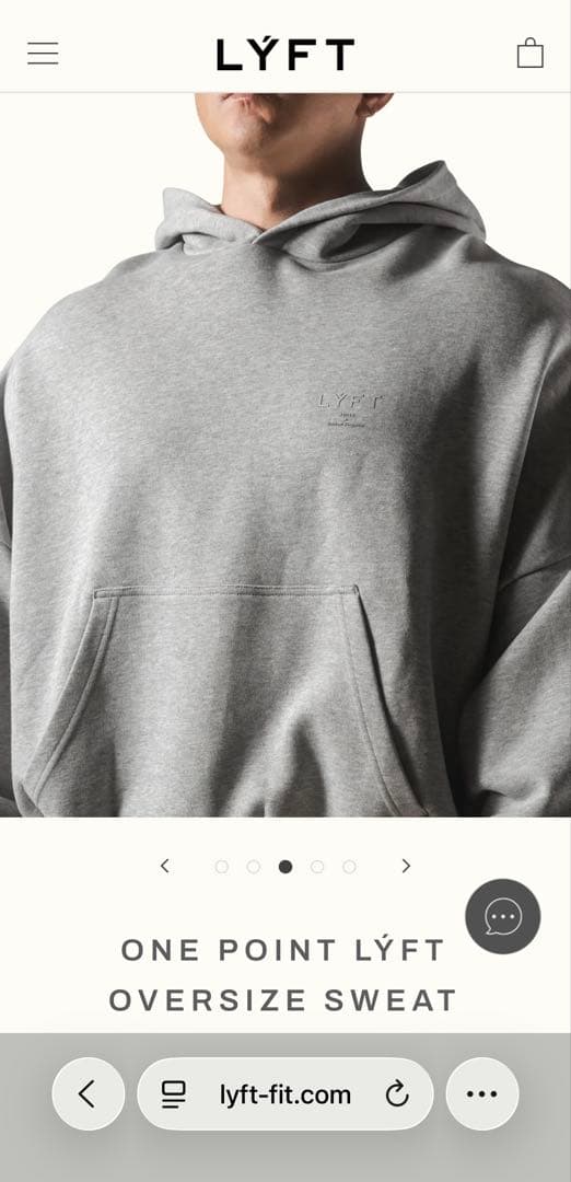 LYFT オーバーサイズスウェットフーディ L グレー