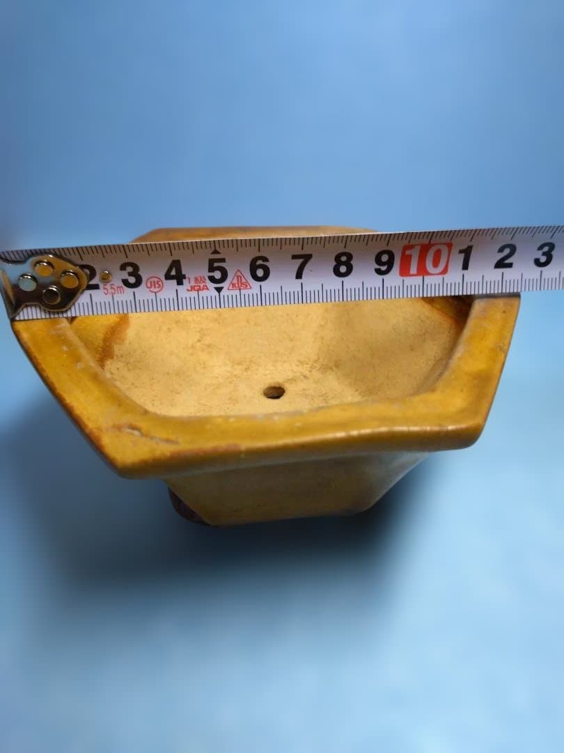 装飾的な六角形陶器器、年代物盆栽鉢