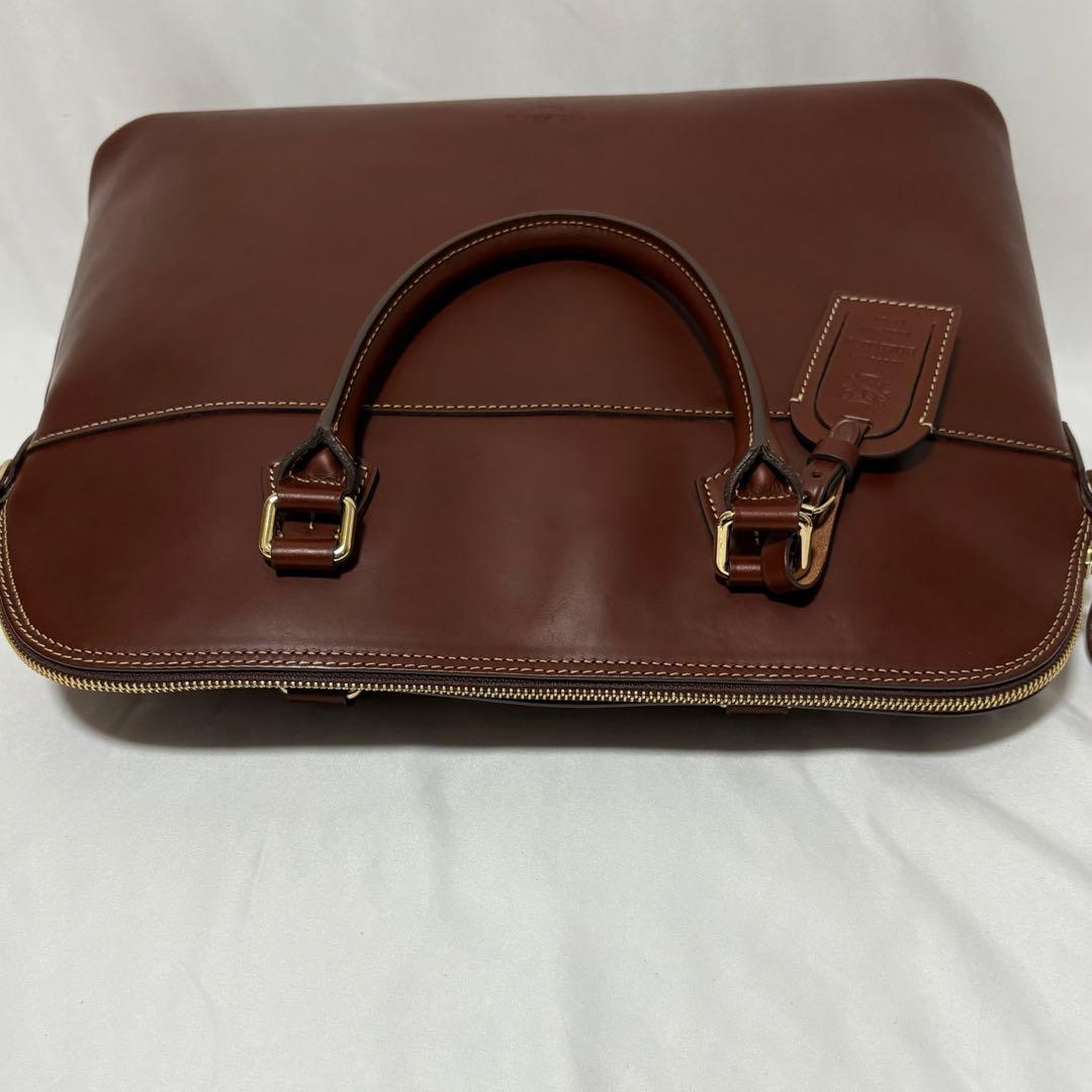 美品 SHIPS別注 ボルドリーニ セレリア 2way ビジネスバッグ A4 茶