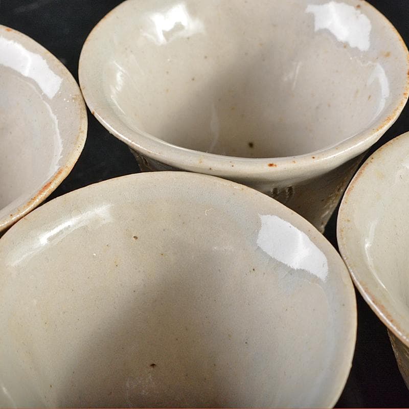 蓮月焼 太田垣蓮月作 白磁 刻和歌文 煎茶碗 四客 古