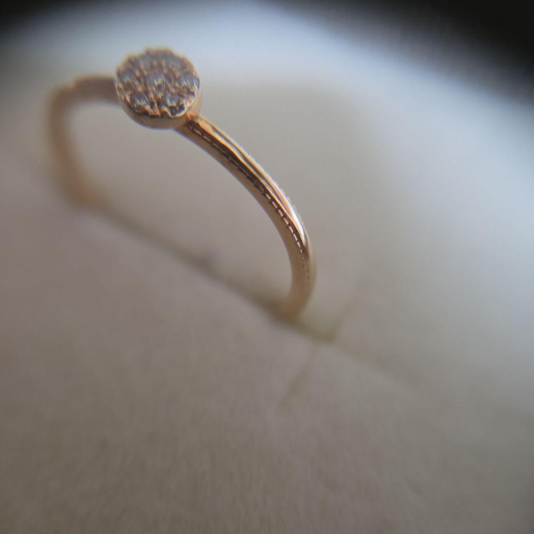 agete K10YG シャンデリア リング ダイヤ