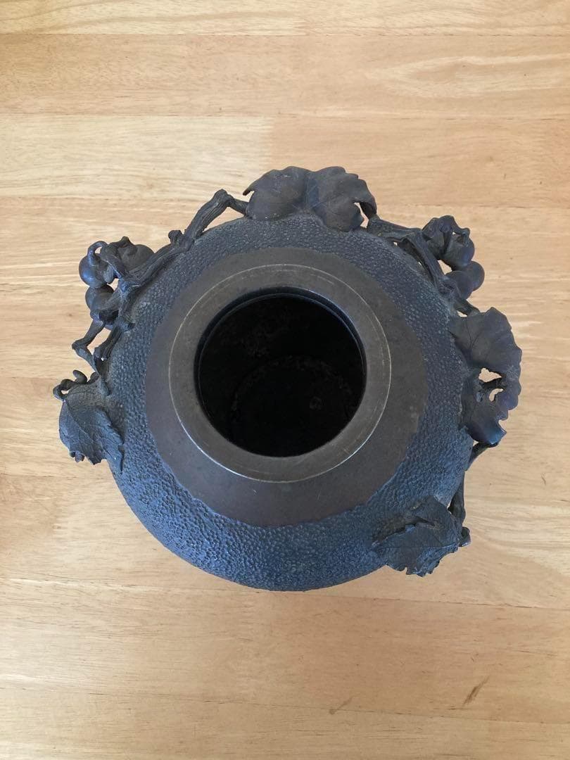 南部鉄器 花つぼみ＆木目模様