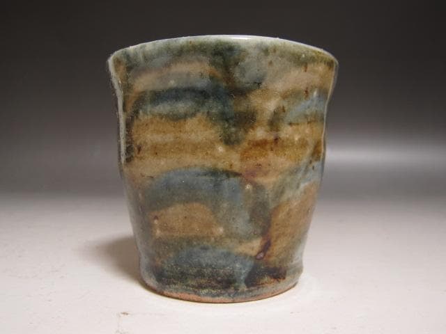 ☆　河井寛次郎　彩湯飲　様々な顔を楽しめる一品☆y422