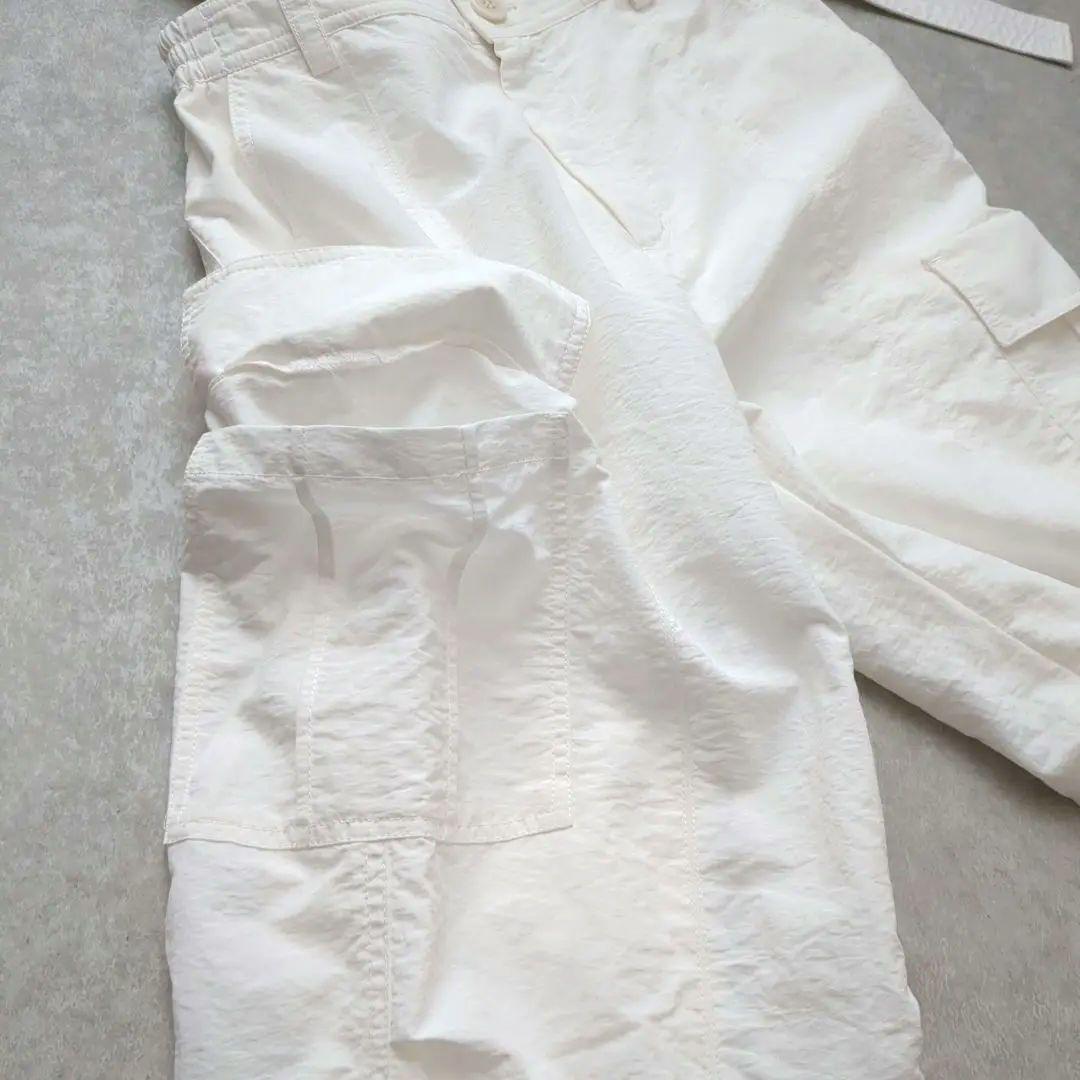 アルページュストーリー 撥水サス付きパラシュートパンツ　白　S　タグ付