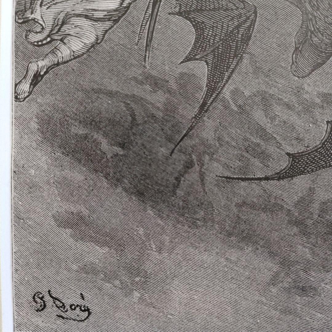 未使用 ギュスターヴ ドレ 木口木版『失楽園/ミルトン』1882年代制作