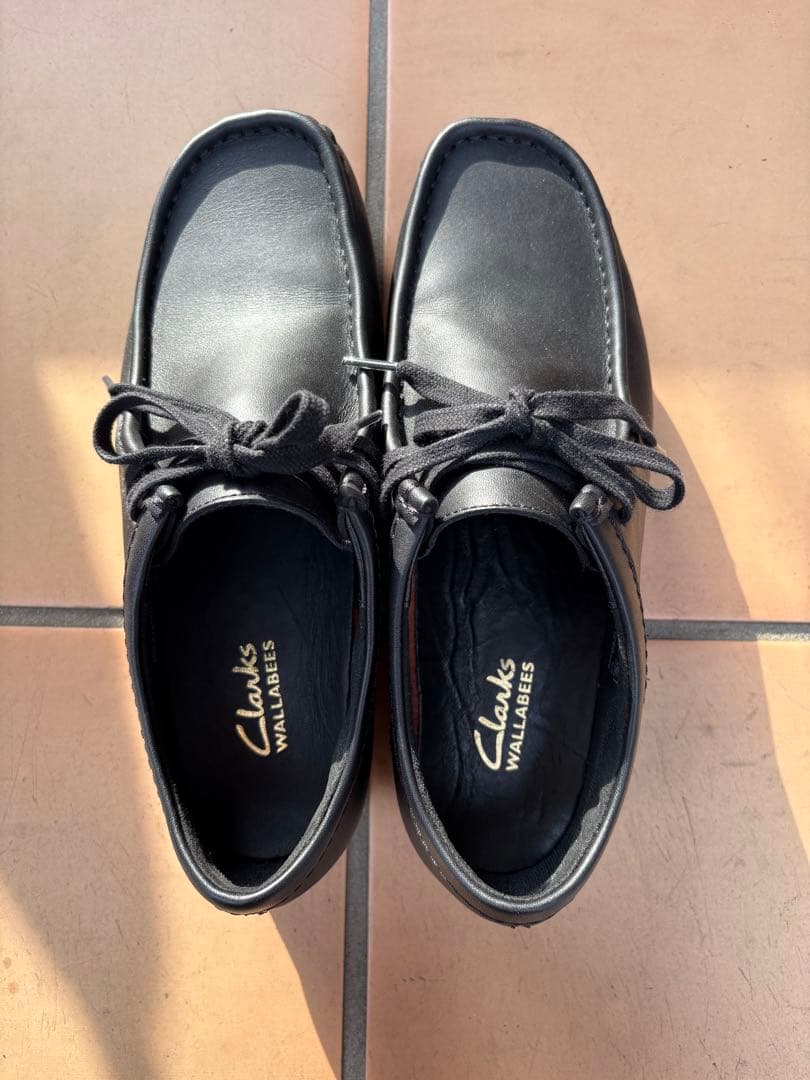 クラークス ワラビーエヴォウォータープルーフ UK7 (25cm)ブラックレザー