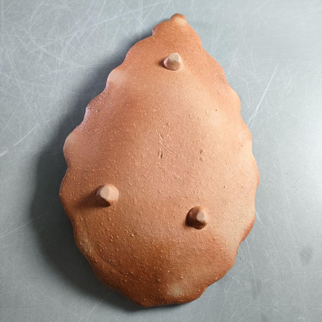 A868-3/備前焼/景山義天 造/葉皿/盛皿/銘々皿/5客/ 美術