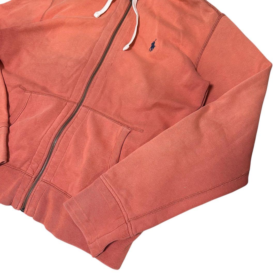 90s ポロ ラルフローレン ネイティブ柄 ジップパーカー サーモンピンク