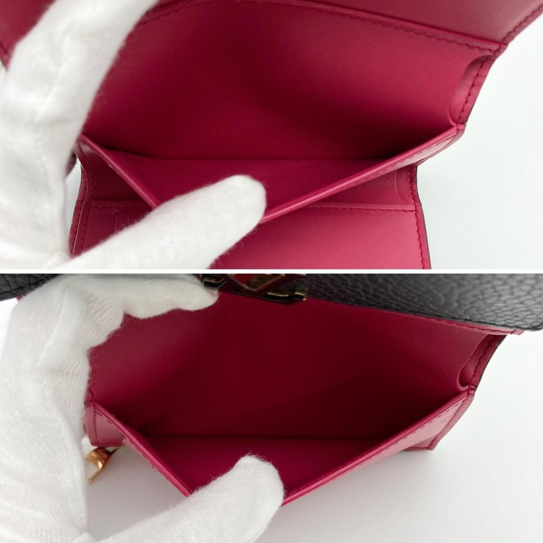 IC　ルイヴィトン　カプシーヌ　コンパクト　ノワール　三つ折り財布　625