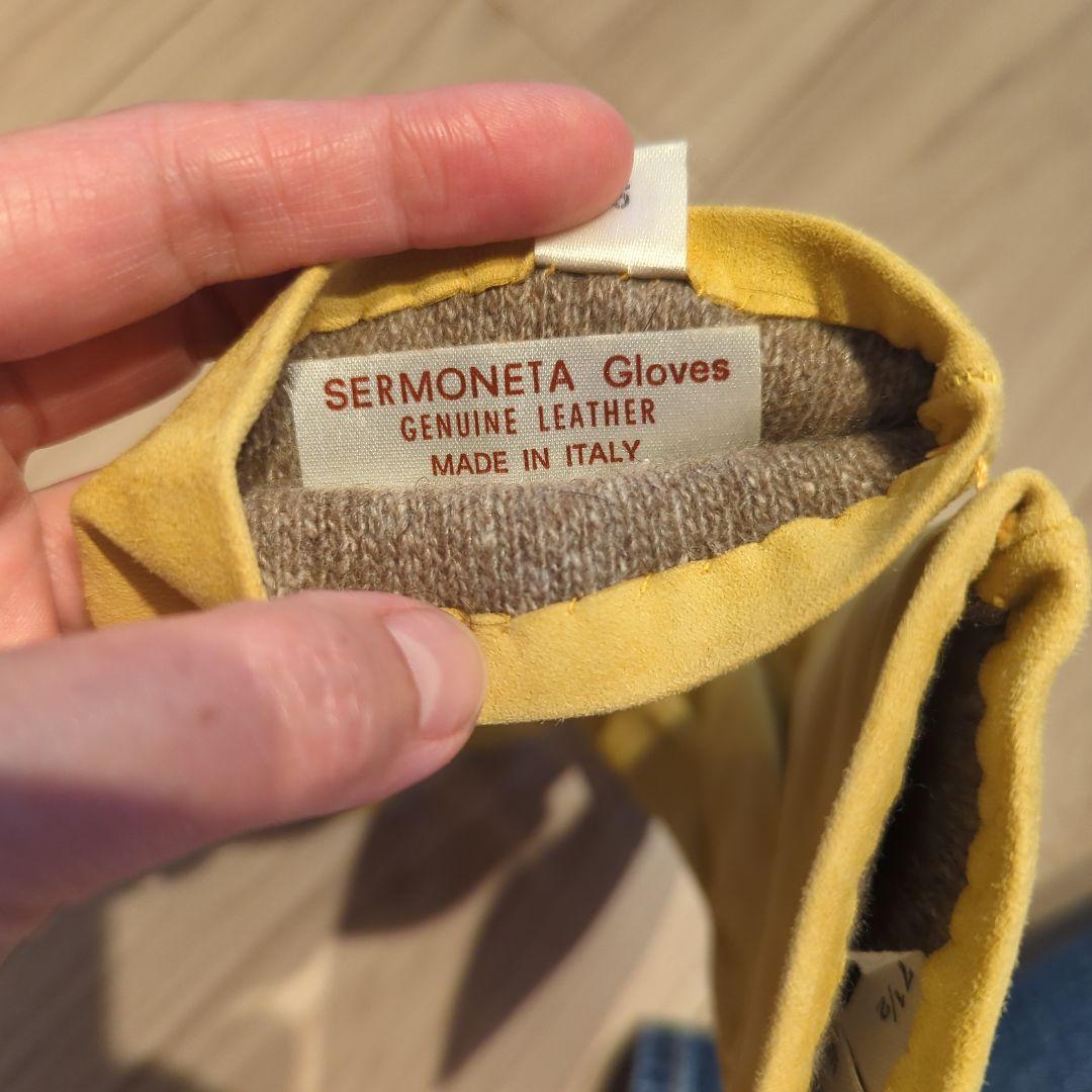 sermoneta glovesスエード本革手袋（内側カシミア）