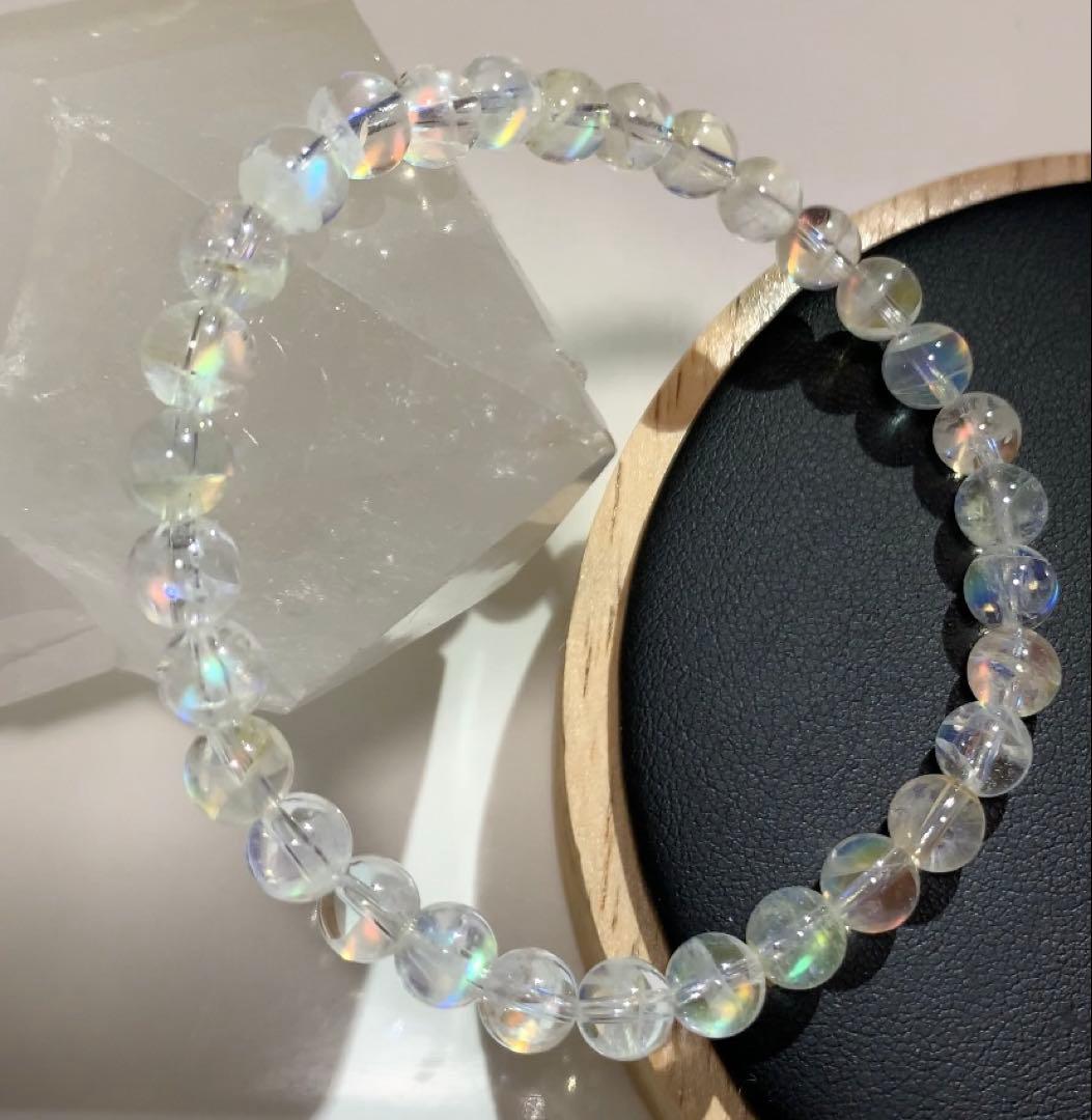 ★三月桜 さま★《極上》①マダガスカル産　ホワイトラブラドライト　ブレス