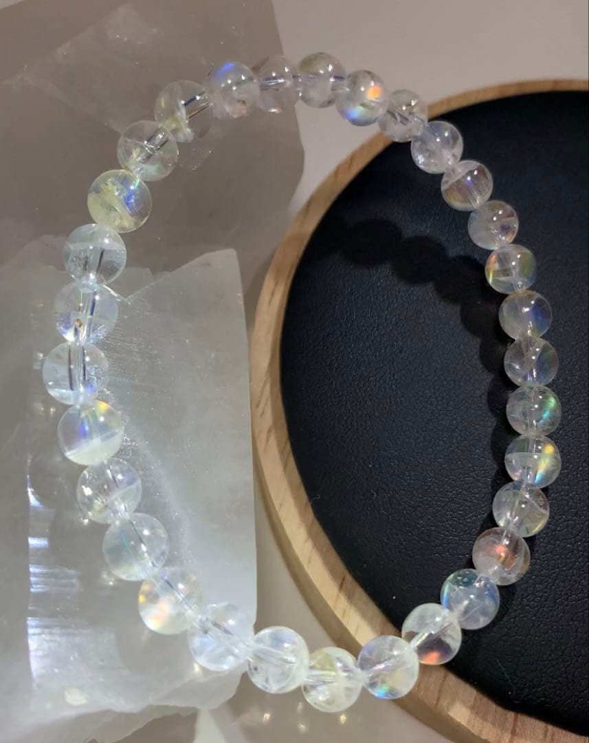 ★三月桜 さま★《極上》①マダガスカル産　ホワイトラブラドライト　ブレス