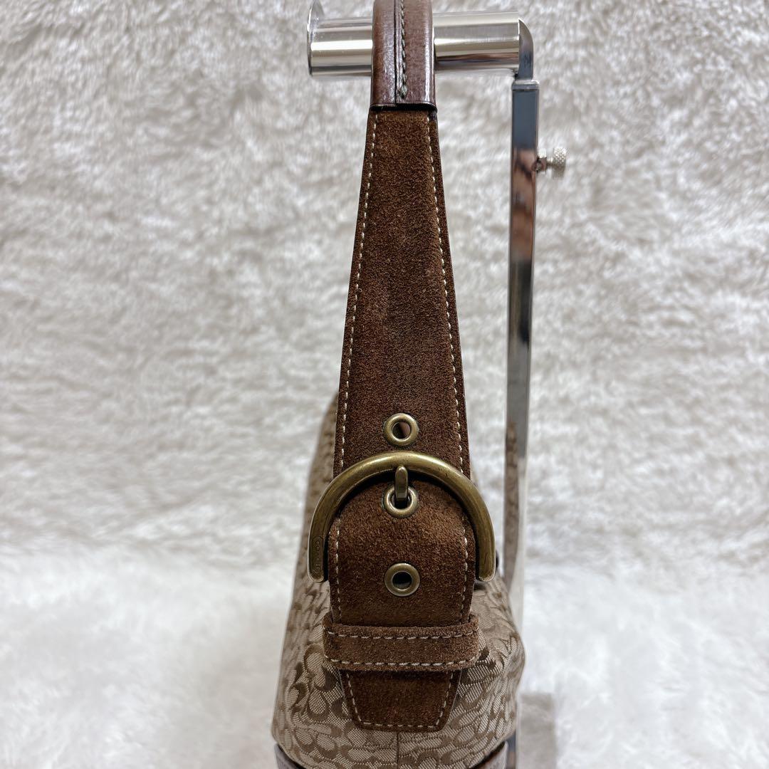 Coach ホーボー シグネチャー柄 ワン ショルダーバッグ ブラウン