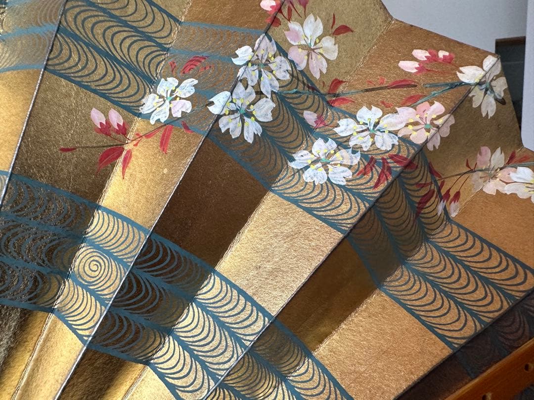 両面装飾有り！ 十松屋福井 扇子 御舞扇 京都 金箔 竹 京扇子