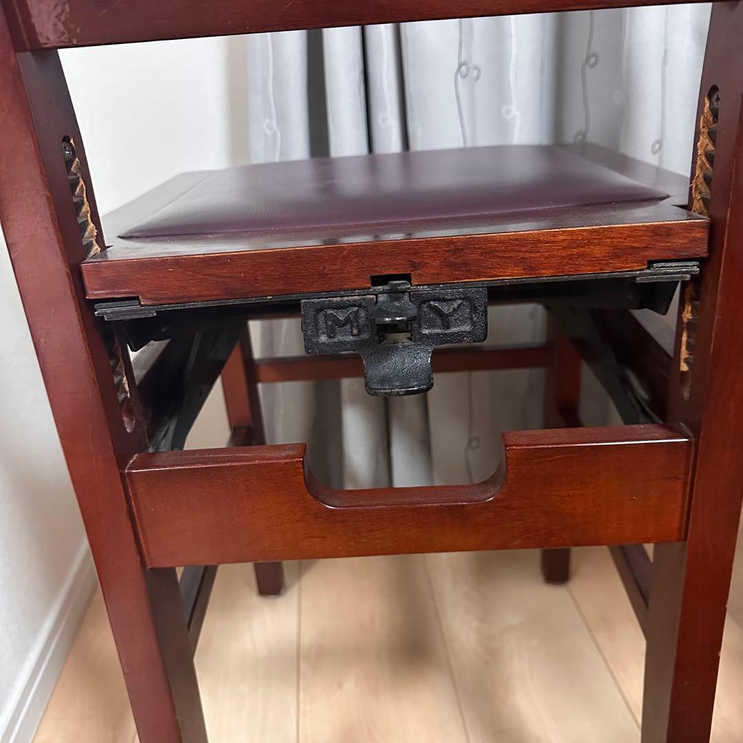 トムソン椅子 ピアノ椅子 背もたれ椅子美品】トムソン椅子 ピアノ椅子