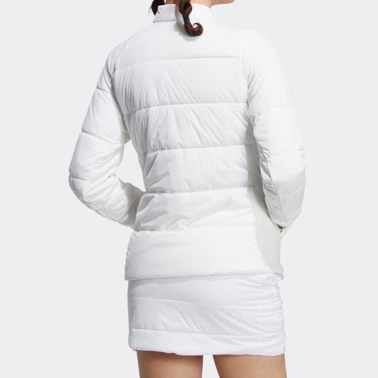 【M】秋冬 アディダス ゴルフ キルティング 中綿セットアップ 白