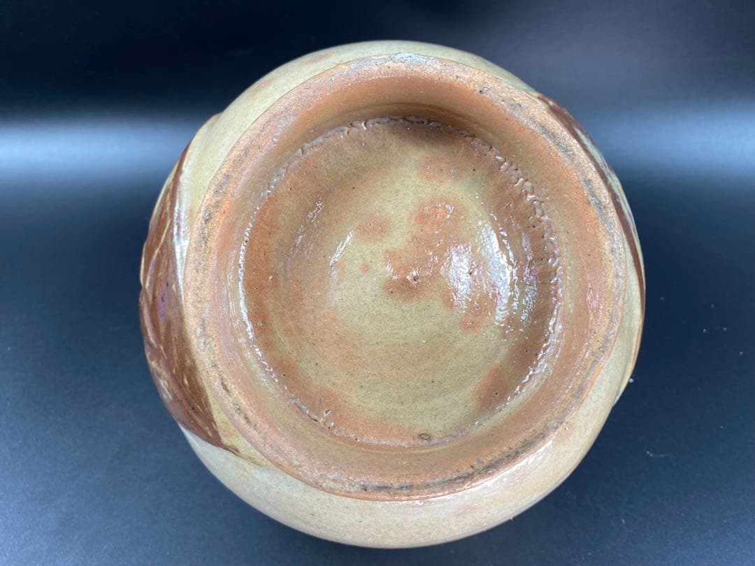 李朝 水滴 桃形 辰砂 骨董 古玩 古美術 時代物 高17.3cm