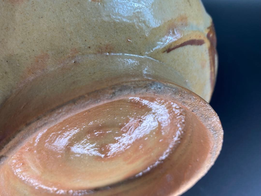 李朝 水滴 桃形 辰砂 骨董 古玩 古美術 時代物 高17.3cm