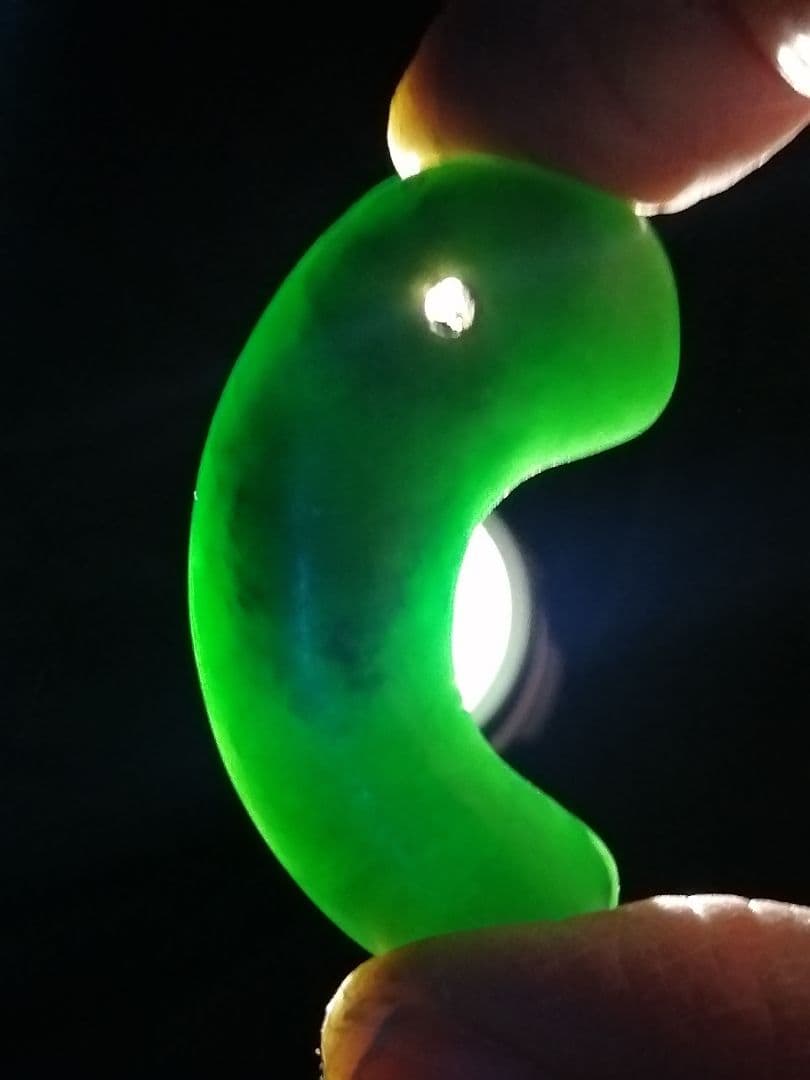 ☆古墳期『糸魚川翡翠勾玉』出土品。4.8cm【超琅玕翡翠】最高峰の巨大