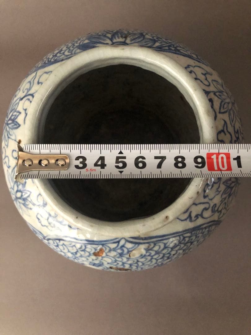 中国骨董古美術 青花人物文 壺 アンティーク