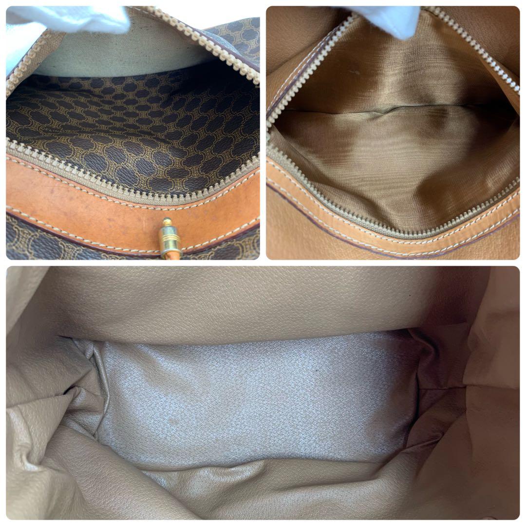 CELINE セリーヌ ショルダーバッグ 巾着 マカダム トリオンフ ブラウン