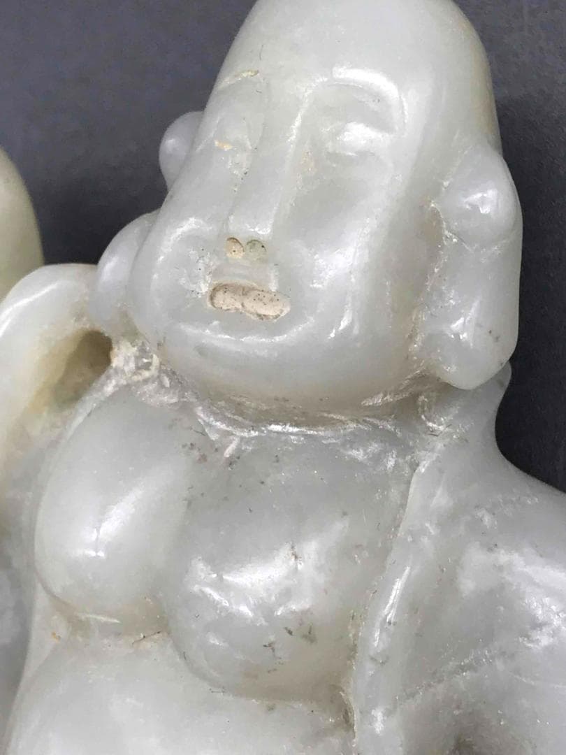 和田玉 清時代 弥羅菩薩神獣和田玉彫り 置物 鑑賞物 古