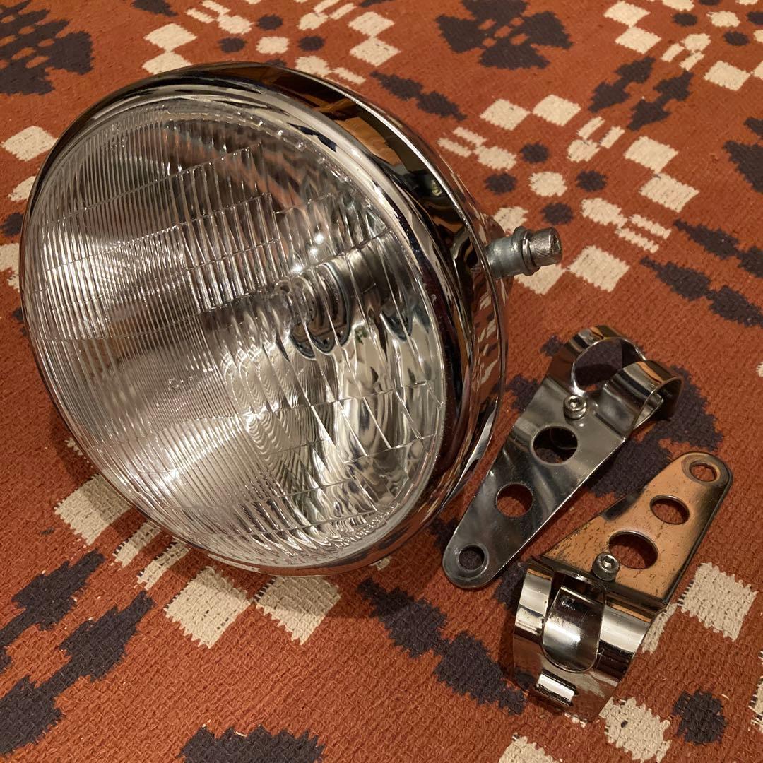 SR400 社外ルーカスヘッドライト、ステー、ハンドルストッパーセット