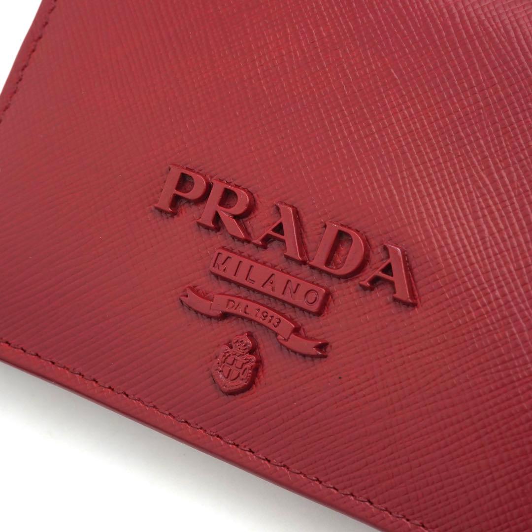 ✨未使用に近い✨　PRADA ミニ財布　サフィアーノレザー　サフィアーノ　レッド