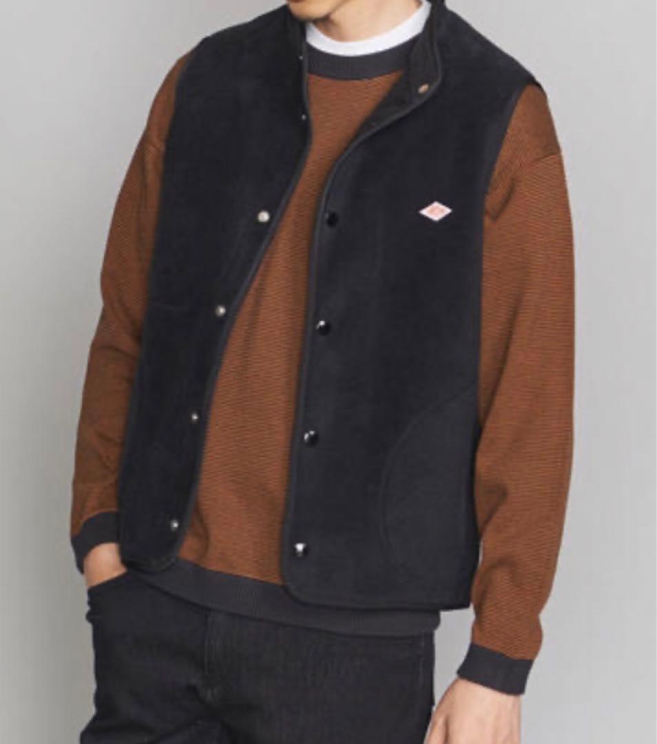 DANTON ダントン　ブラック　黒　フリースベスト　スナップボタン　サイズ40