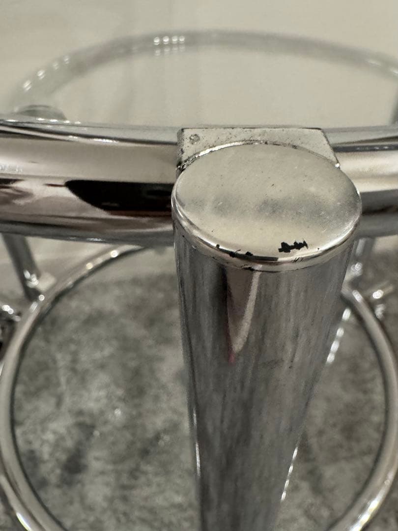 ミッドセンチュリー テーブル ガラス 3段サイドテーブル モダン 机