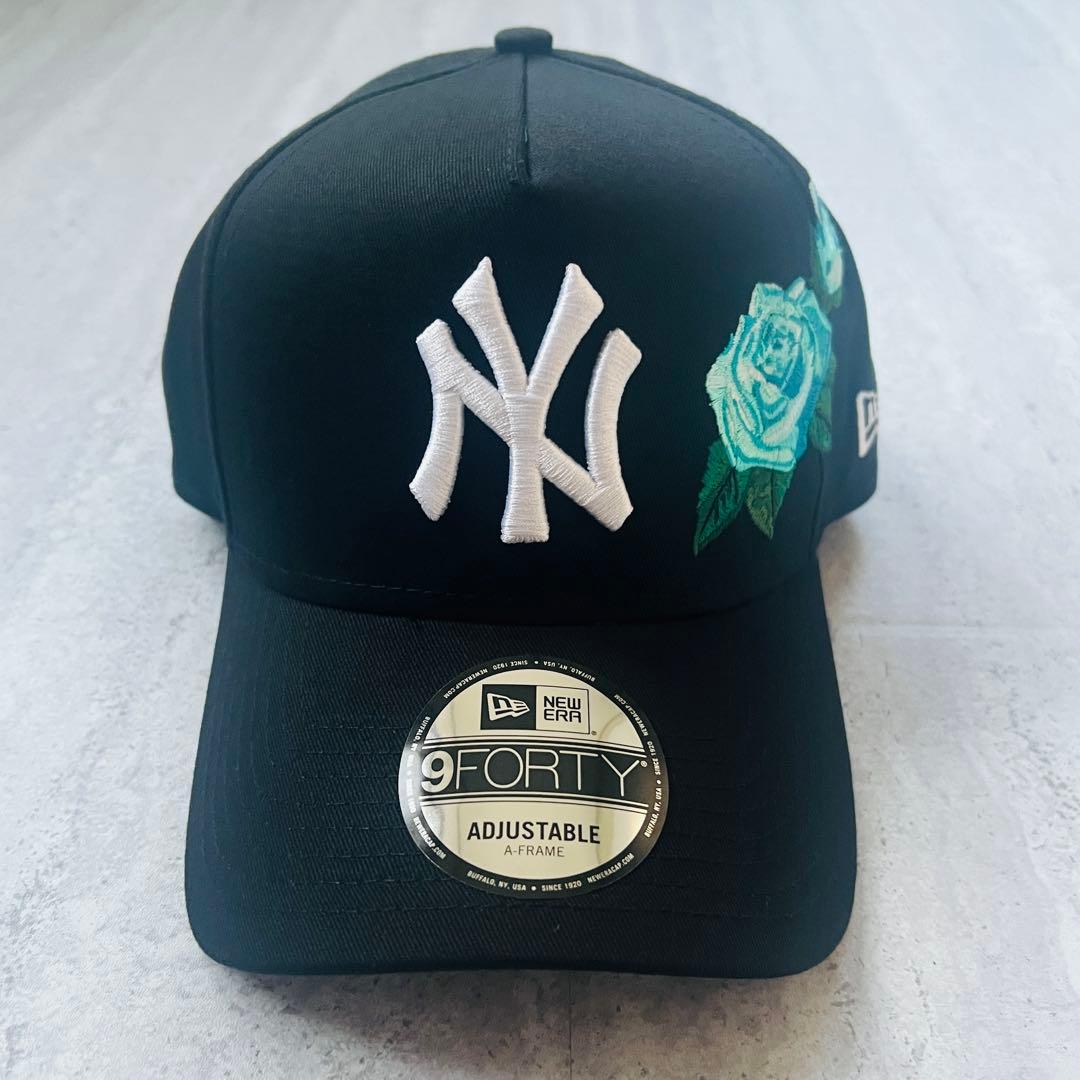 海外限定！NY ヤンキース キャップ ティファニーブルー 水色 薔薇
