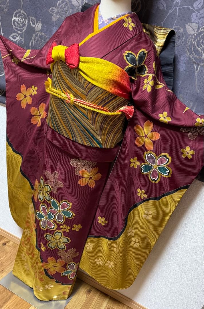 正絹振袖フルセット 楽天市場】仕立て付き 正絹 振袖 フルセット32点 f-006 青緑