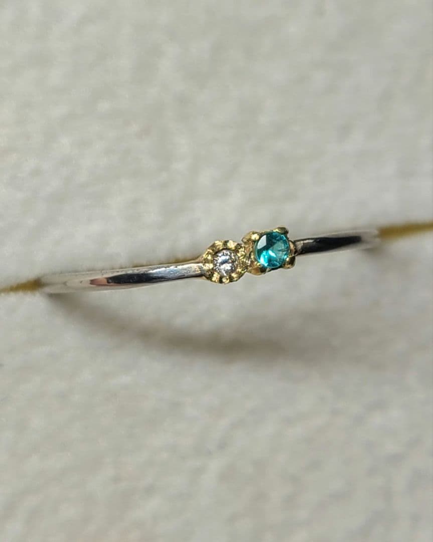 ブルーネオンとピンクの輝き☆パライバトルマリン&ピンクダイヤモンド