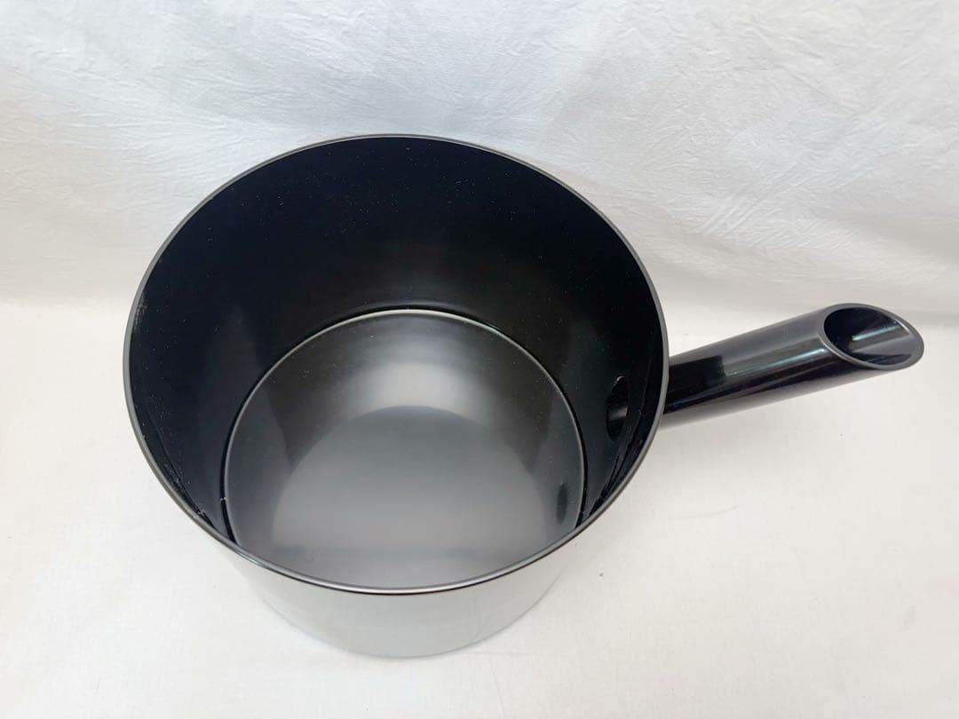 未使用 茶道具 木製黒真塗 水差し 大口水指 利休好写し 元箱