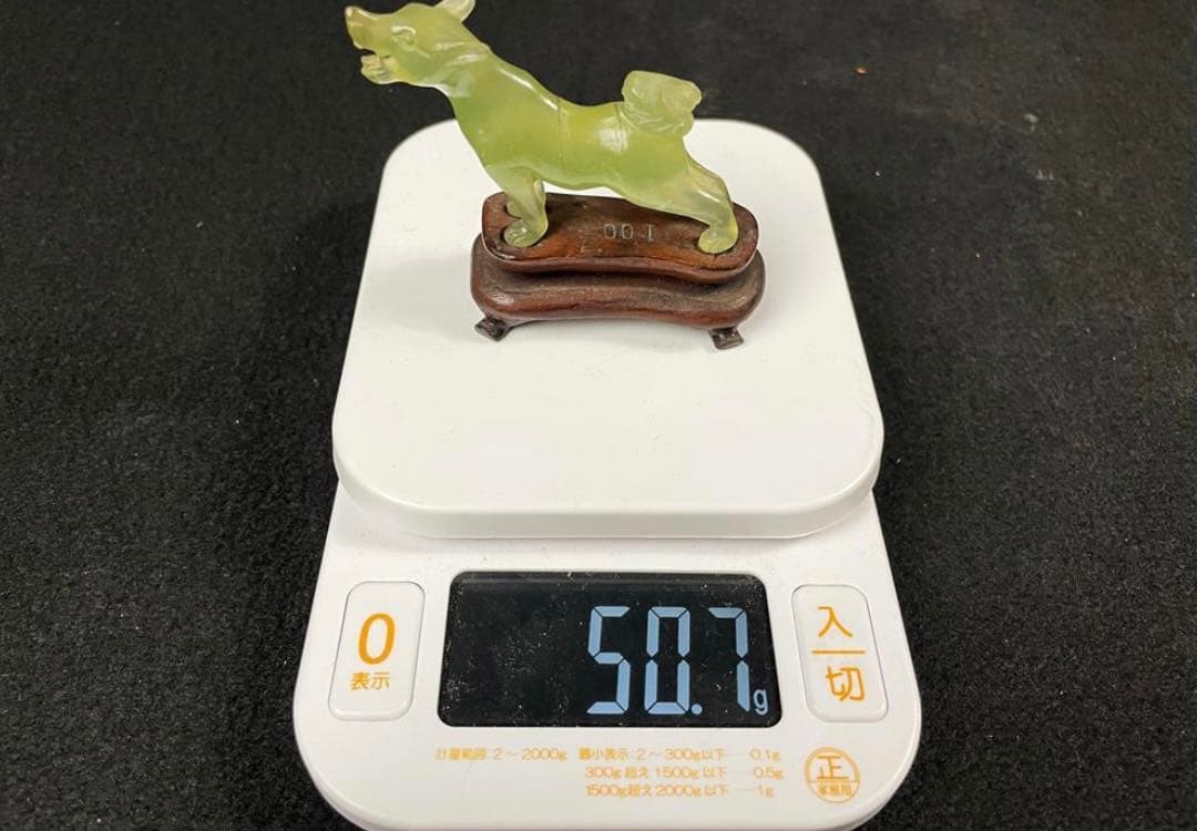 希少時代物 天然石 置物 オブジェ 骨董品 彫刻 龍 青龍 麒麟 翡翠