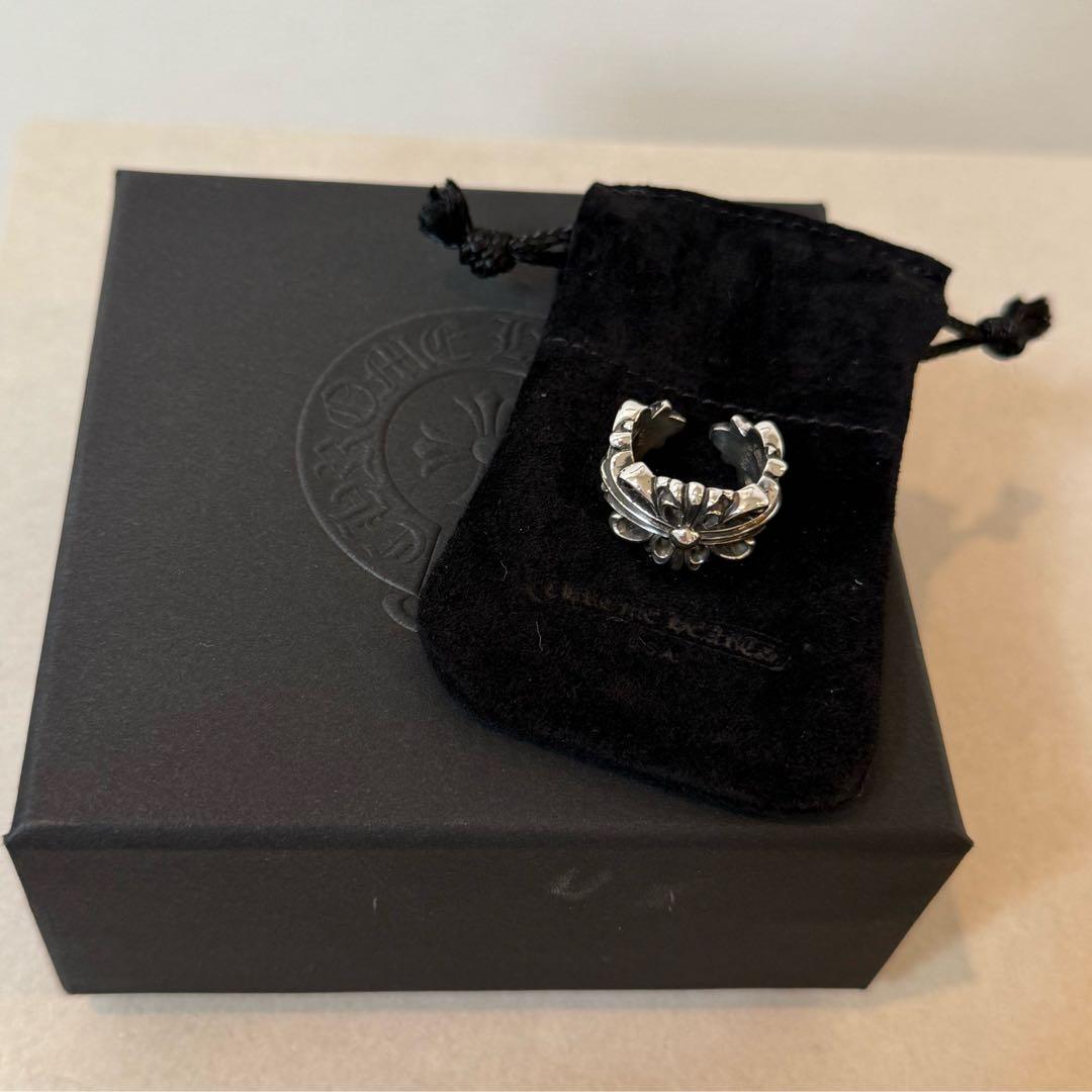 クロムハーツ ChromeHearts ダブルフローラルクロス シルバー 11号