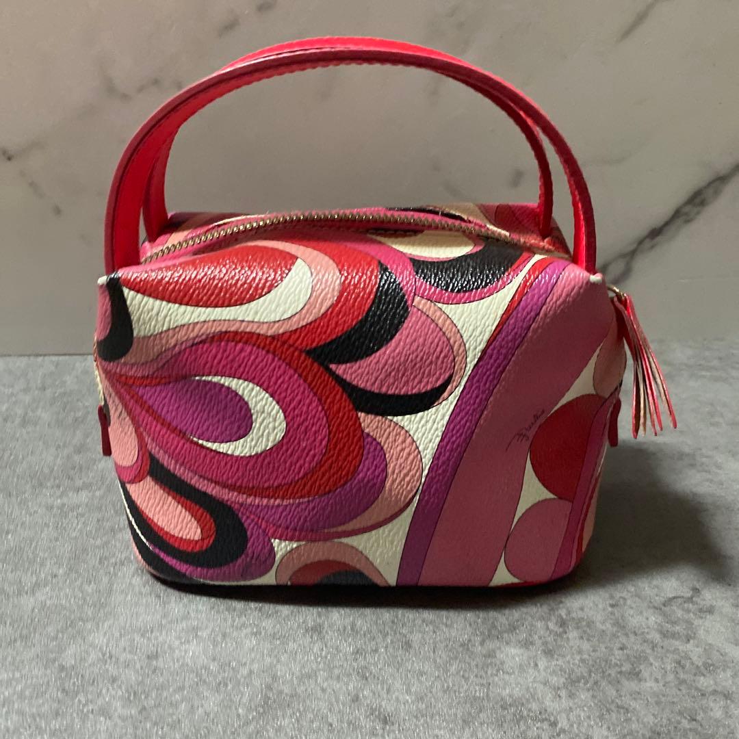 ✨美品✨EMILIO PUCCI 総柄 レザーバッグ　マルチカラー