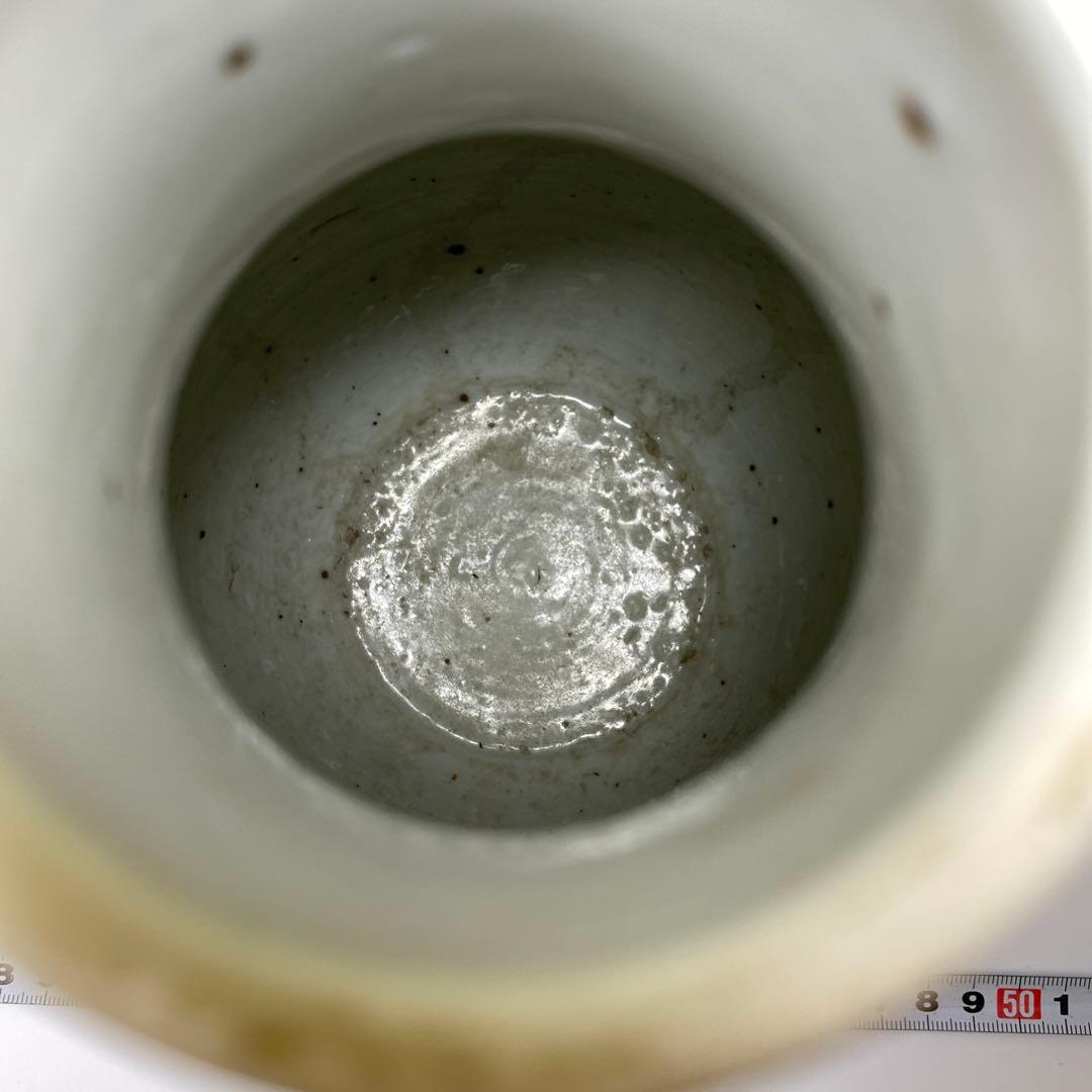 専用　中国清時代大清乾隆年製粉彩鹿の図花瓶　高さ21.3㎝東Y7-0314☆2F