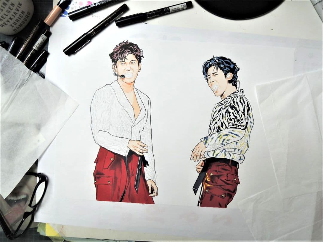 東方神起 イラストA2額装