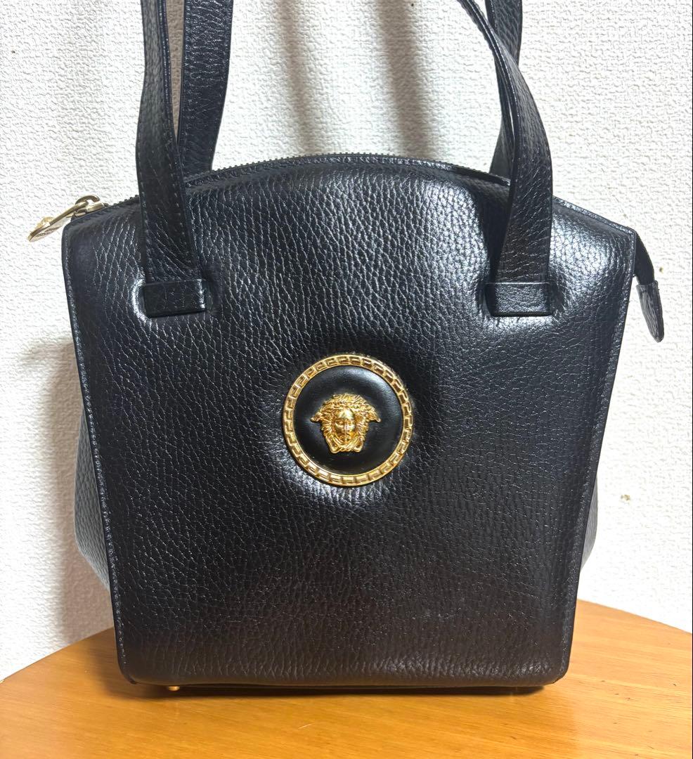 美品 VERSACE ヴェルサーチ レザー ショルダー バッグ