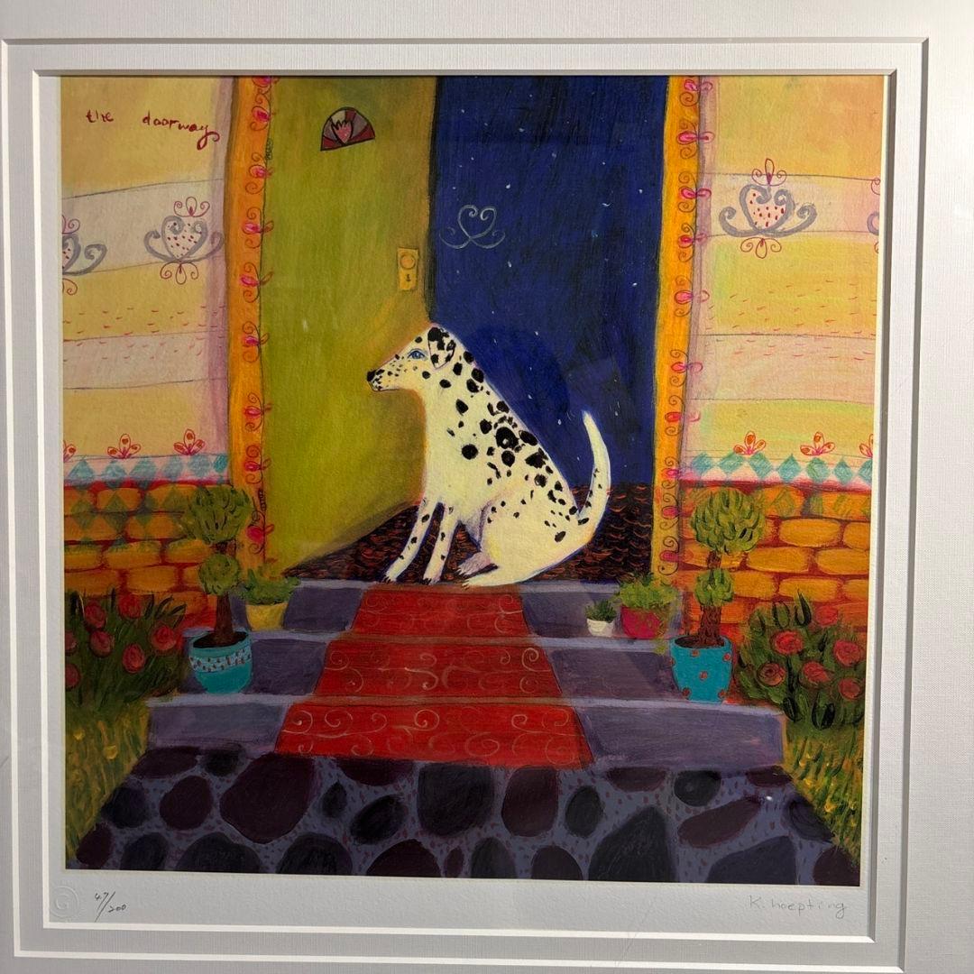 カレン　ホイプティング　ジクレー　額装　犬 カレン ホイプティング ジクレー 額装 犬 カレンホイプティング