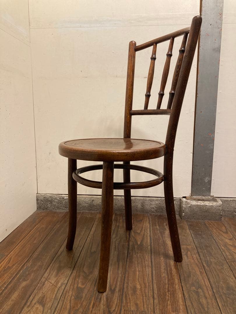 アンティーク 希少 Mundus社 曲木カフェチェア エンボス座面 ベントウッド