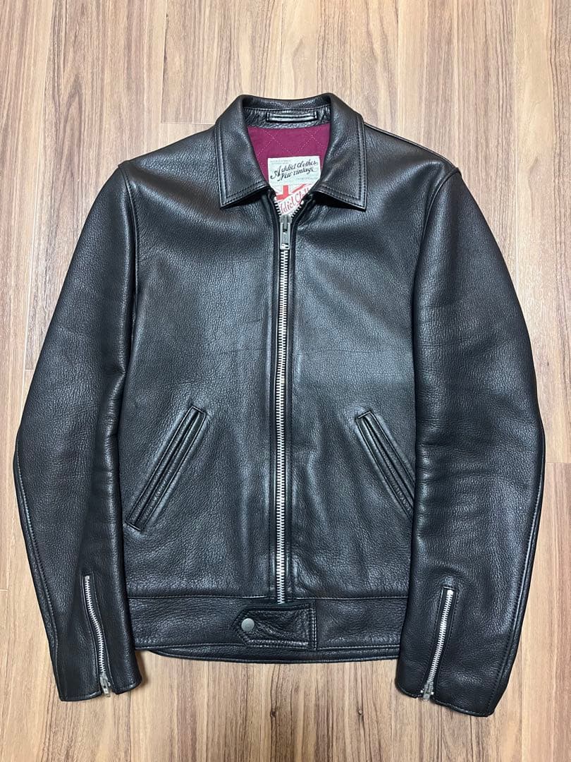 希少 ディアスキンAddict Clothes ライダース レザージャケット38