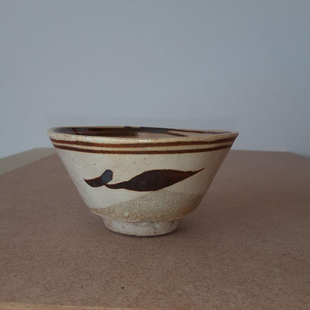 磁州窯 鉄絵 木の葉文盃