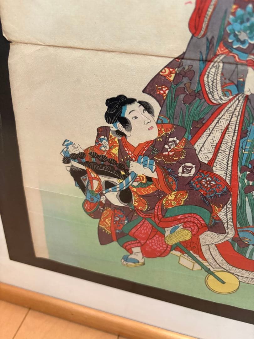 真作】浮世絵 女性と子供