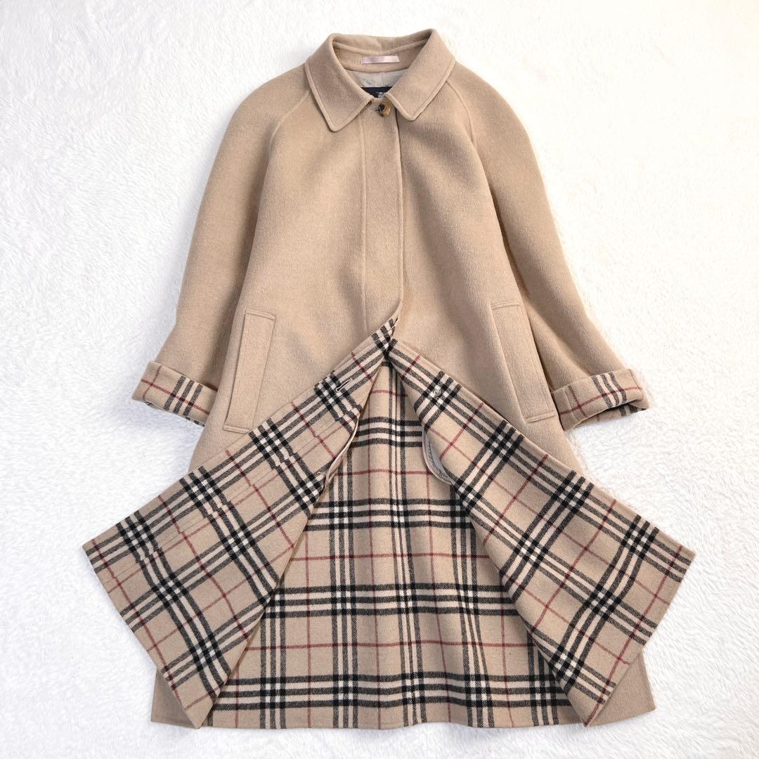 バーバリーロンドン ダブルフェイス ロングコート カシミヤ ベージュ
